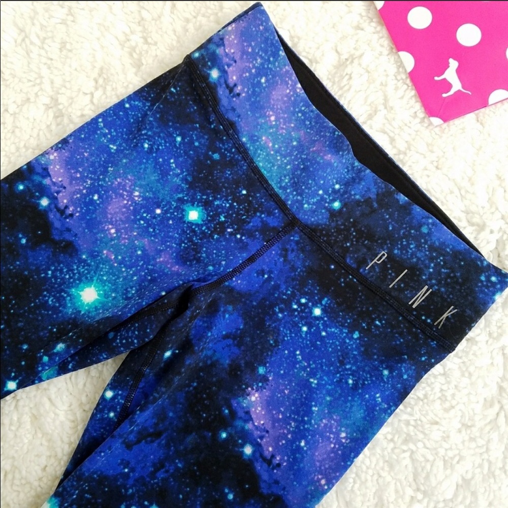 Pink galaxy yoga pants size S